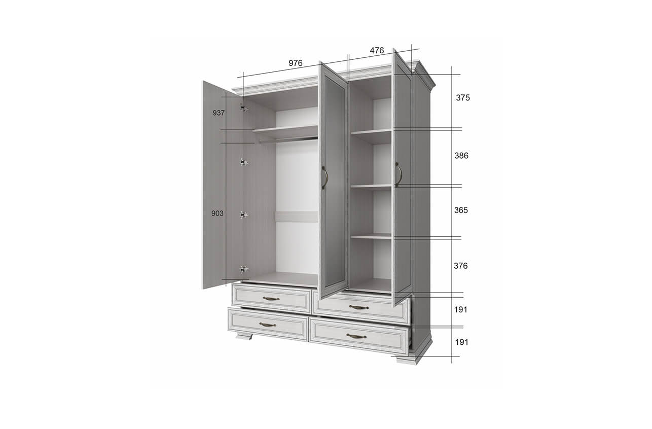 картинка Шкаф 3D4SZ от магазина Ясень